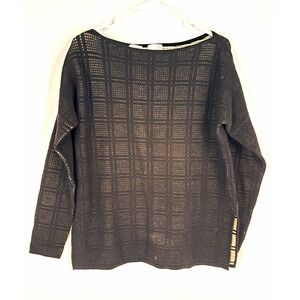 TSE Womens Open-Knit Wool Blend Sweater M Boat Neck Raglan Luxe Avant Garde Soft